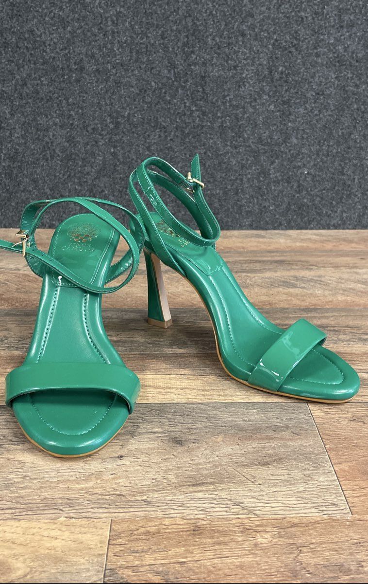 Vince Camuto Penelopy Emerald City Green Ankle Strap Heeled Sandals Size 9