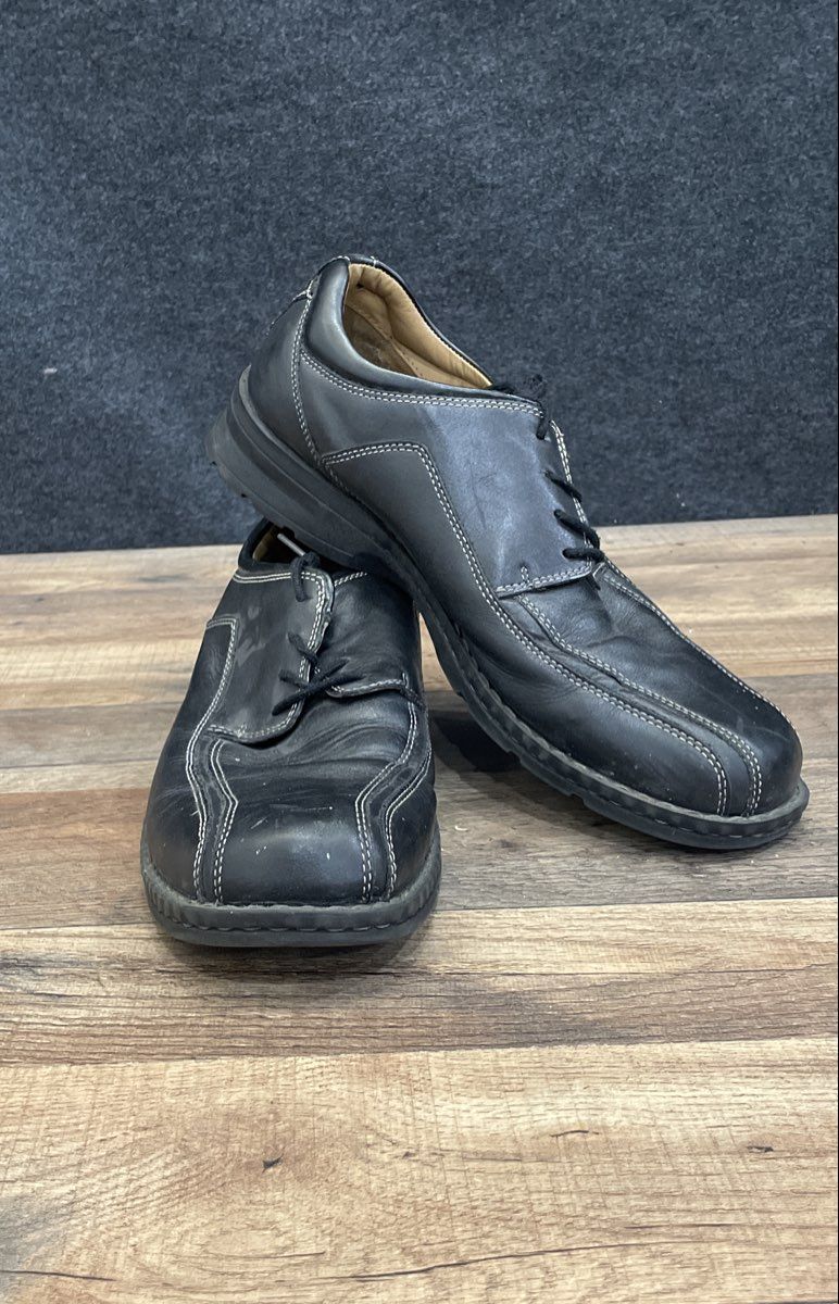 Dockers Prostyle Black Leather Bicycle Toe Lace Up Dress Shoes Men's Size 12M