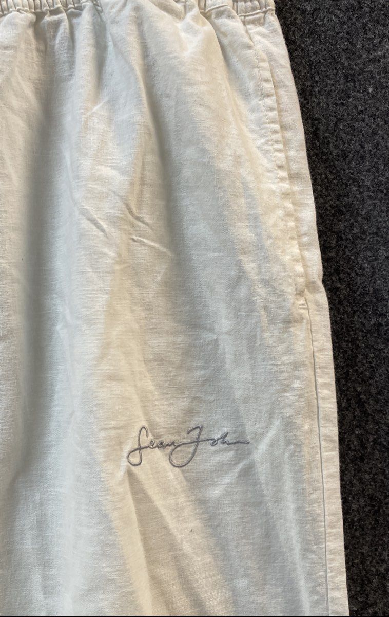 Vintage Y2K Sean John Men's White Linen Blend Lounge Pants Sz 2XL