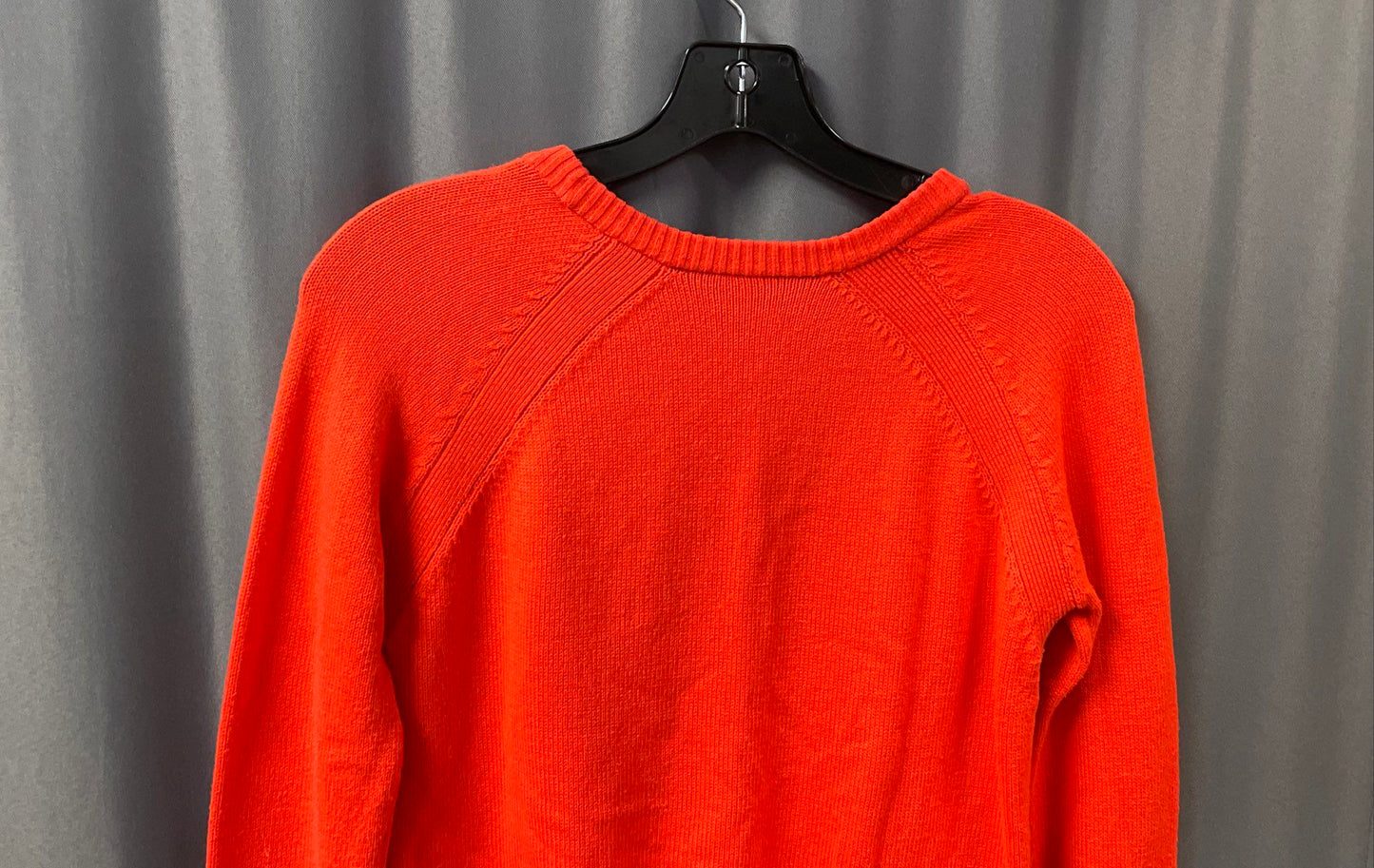 Athleta Women's Orange Textured Knit Side Zip Crewneck Pullover Sweater Sz XXS