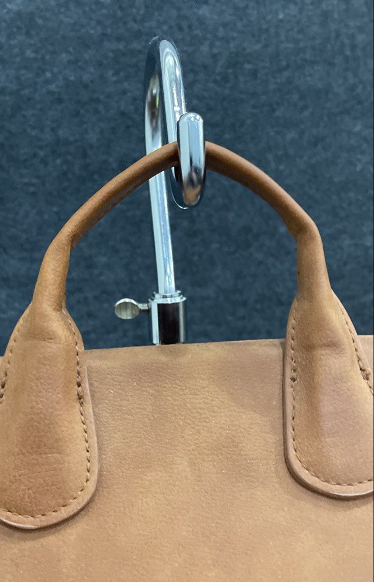 Unbranded Tan Faux Leather Minimalist Flap Backpack Bag Large Gold Hardware