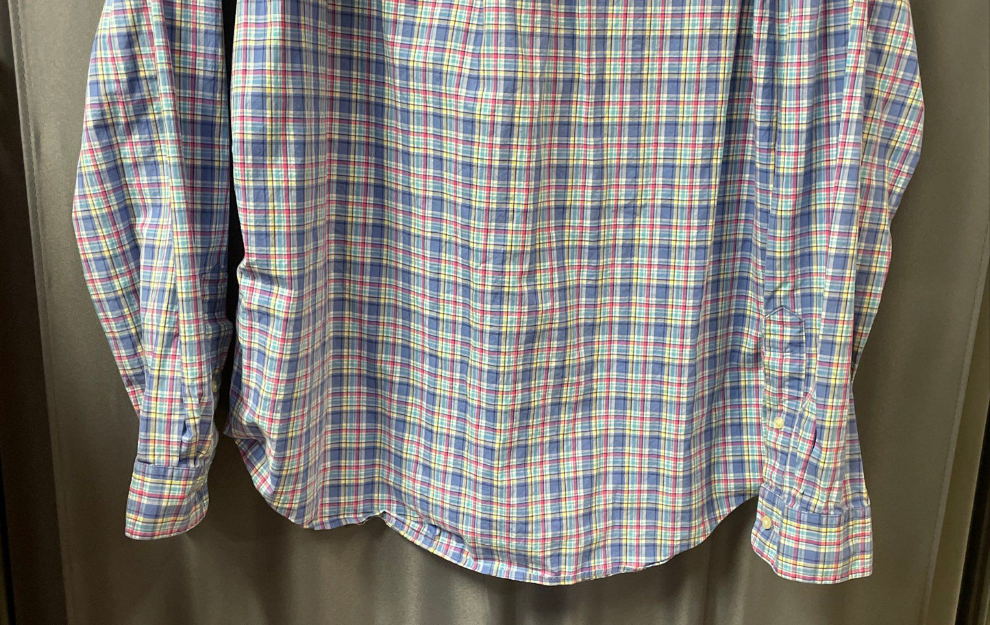 Polo Ralph Lauren Men's Blue Plaid Cotton Button Down Long Sleeve Shirt Sz XL