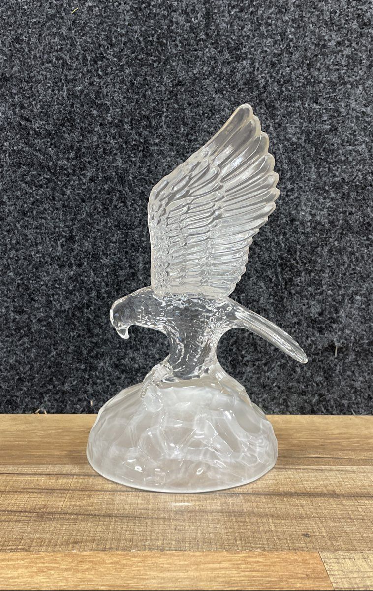 Crystal D'Arques Lead Crystal Eagle Figurine Statue 8" Tall French Glass