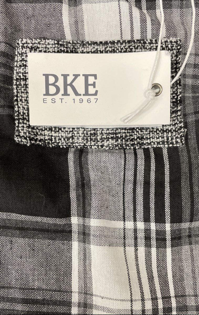 BKE Men's Gray Quilted Tweed Puffer Vest Full Zip Hooded Plaid Lined NWT Sz M