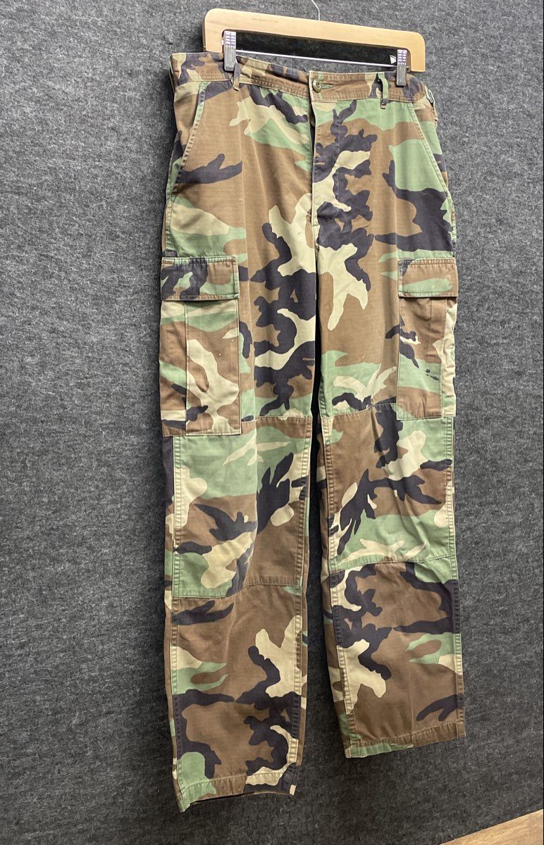 Vintage 90s US Military Woodland Camo BDU Ripstop Cargo Pants Sz M Regular