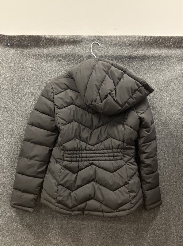 Calvin Klein Women's Black Quilted Hooded Zip Up Puffer Coat Size S