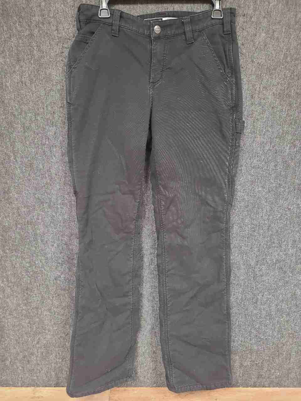 Carhartt Women's Black Fleece Lined Utility Carpenter Pants Loose Fit Sz 6 Reg