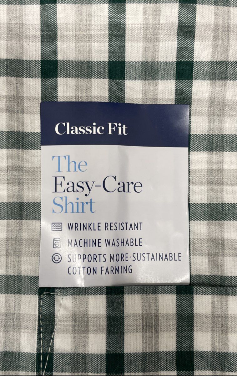 Croft & Barrow Men's Green White Plaid Easy Care Shirt Big & Tall 3XB NWT