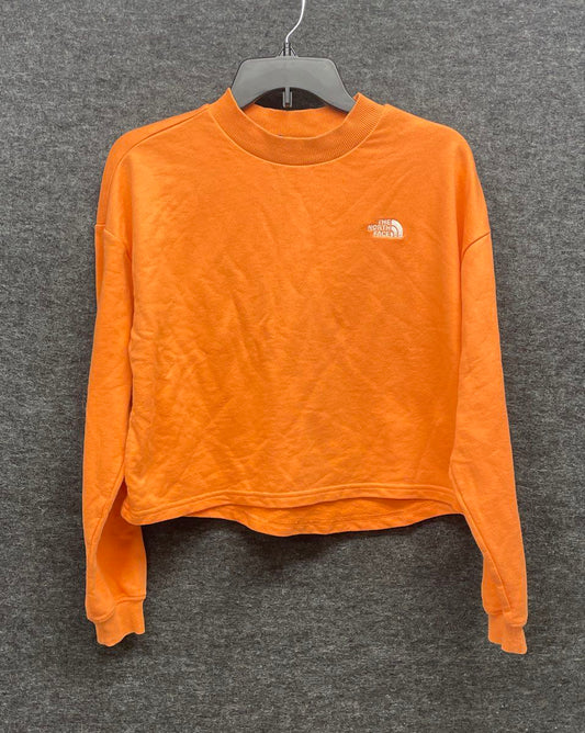 The North Face Women's Orange Cropped Long Sleeve Pullover Sweatshirt Sz XS