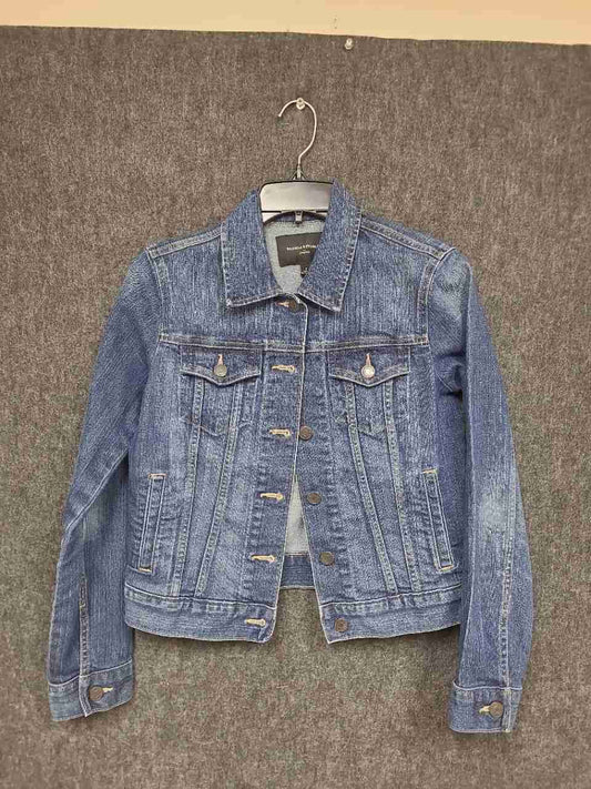 Banana Republic Women's Blue Stretch Denim Trucker Jacket Size S