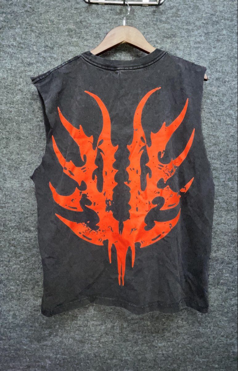 Vitriol Death Metal Band Graphic Cut Off Sleeveless T-Shirt Black Sz M