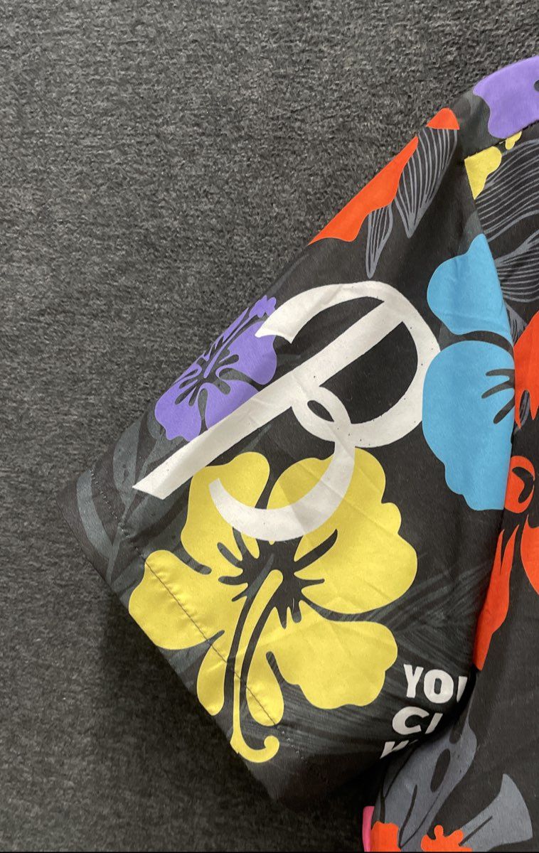 Baltimore Orioles O's Men's Black Floral Hawaiian Button Up Shirt Wings Sz M