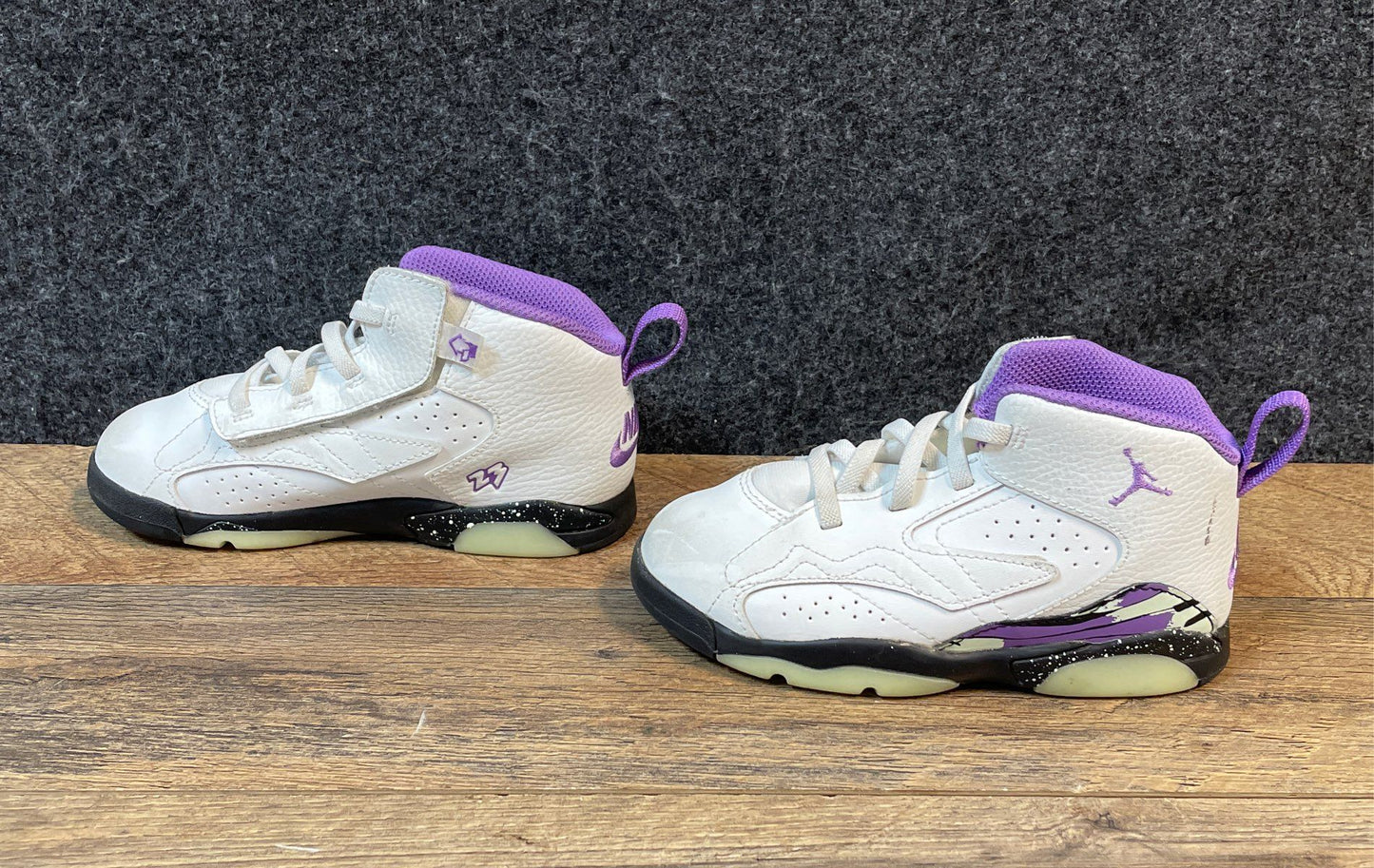Jordan 6-17-23 White Fierce Purple Toddler Kids Sneakers Size 10C