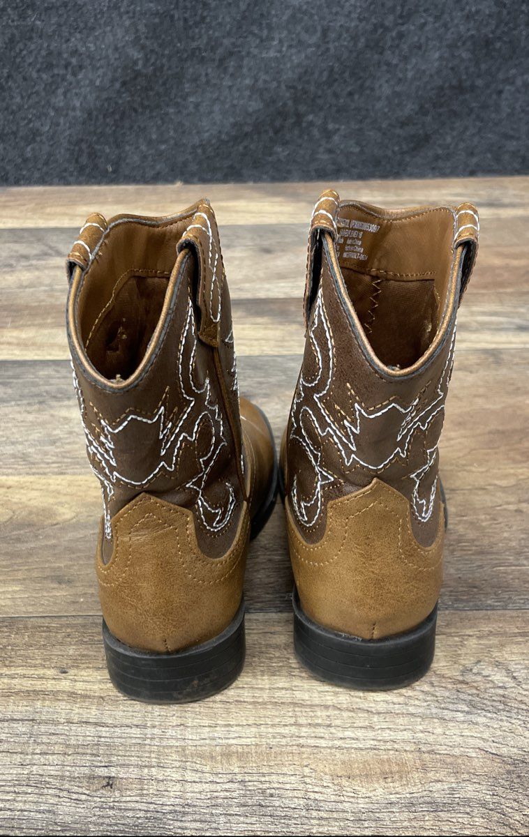 Wonder Nation Toddler Girls Brown Tan Western Cowboy Boots Size 9