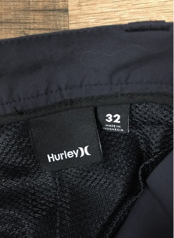 Hurley Men's Black Dri-Fit Hybrid Walk Shorts Stretch Mesh Pockets Sz 32