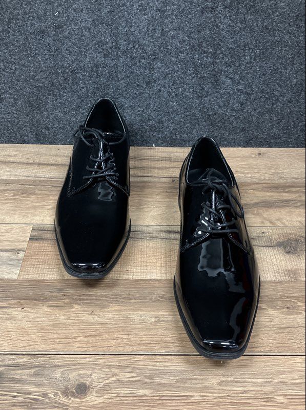 Calvin Klein Brodie Black Patent Oxford Dress Shoes Men's Size 10