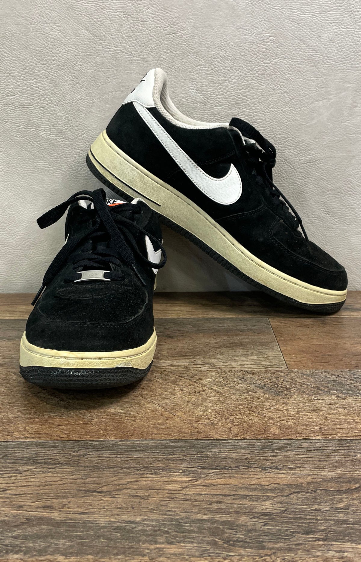 Nike Air Force 1 Low Black White Suede 2014 488298-064 Sneakers Size 10
