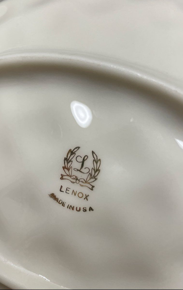 Lenox Barrington Floral Vase & Pineapple Trinket Dish Lot 2pc Bone China USA