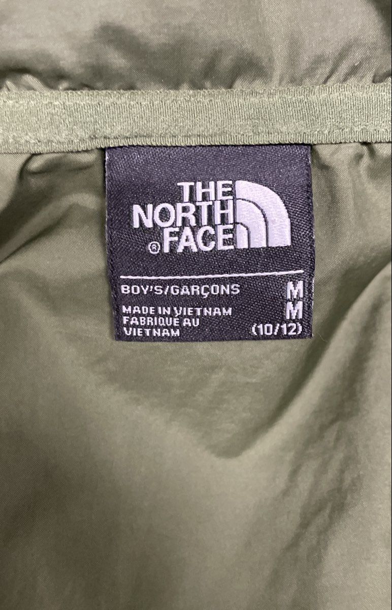 The North Face Boy's Hybrid Quilted Fleece Hooded Jacket Green Grey Sz M 10/12