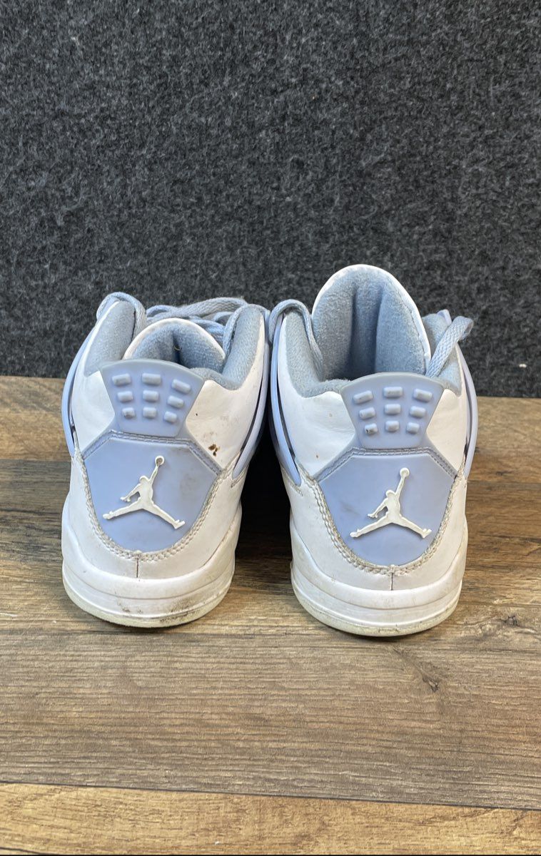 Air Jordan 4 Retro White Football Grey Light Blue Kids Size 2Y