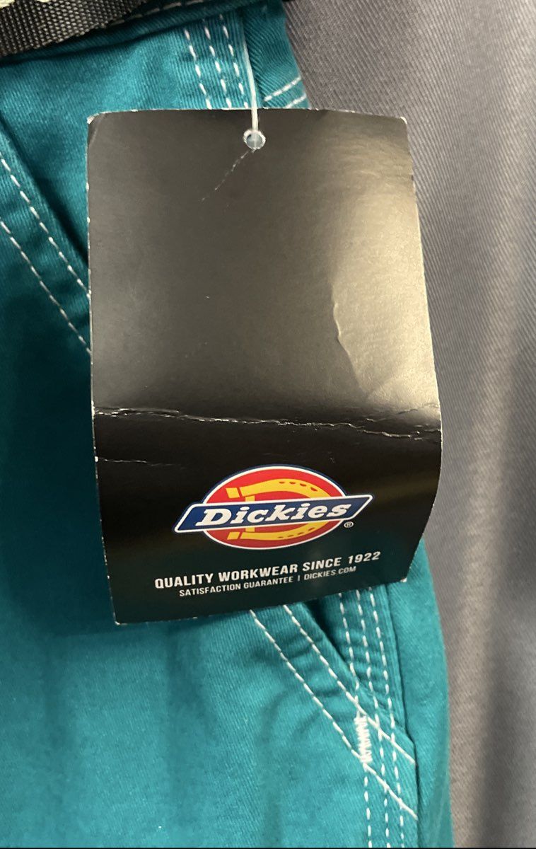 Dickies Women's Teal Belted Carpenter Pants Contrast Stitch Size 29R NWT