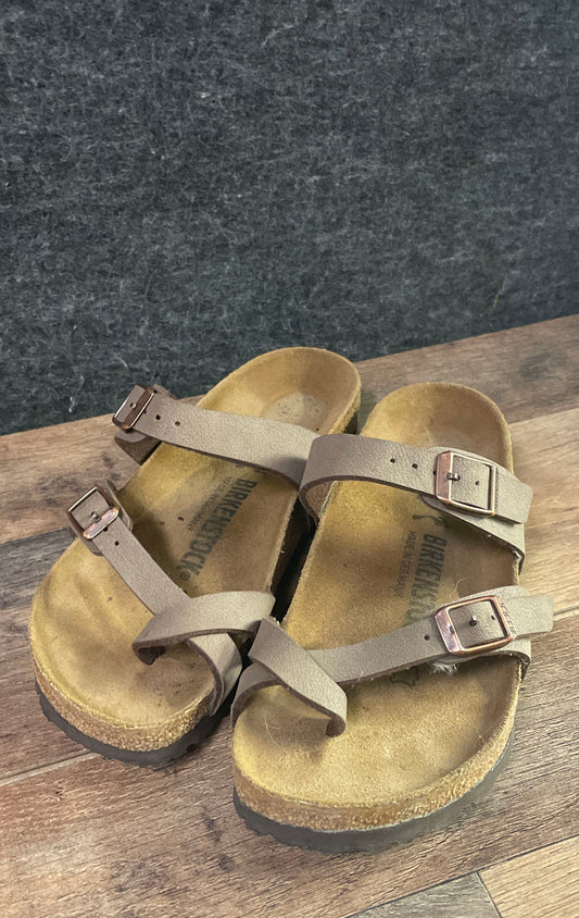 Birkenstock Mayari Mocca Brown Birko-Flor Toe Loop Sandals Size 35