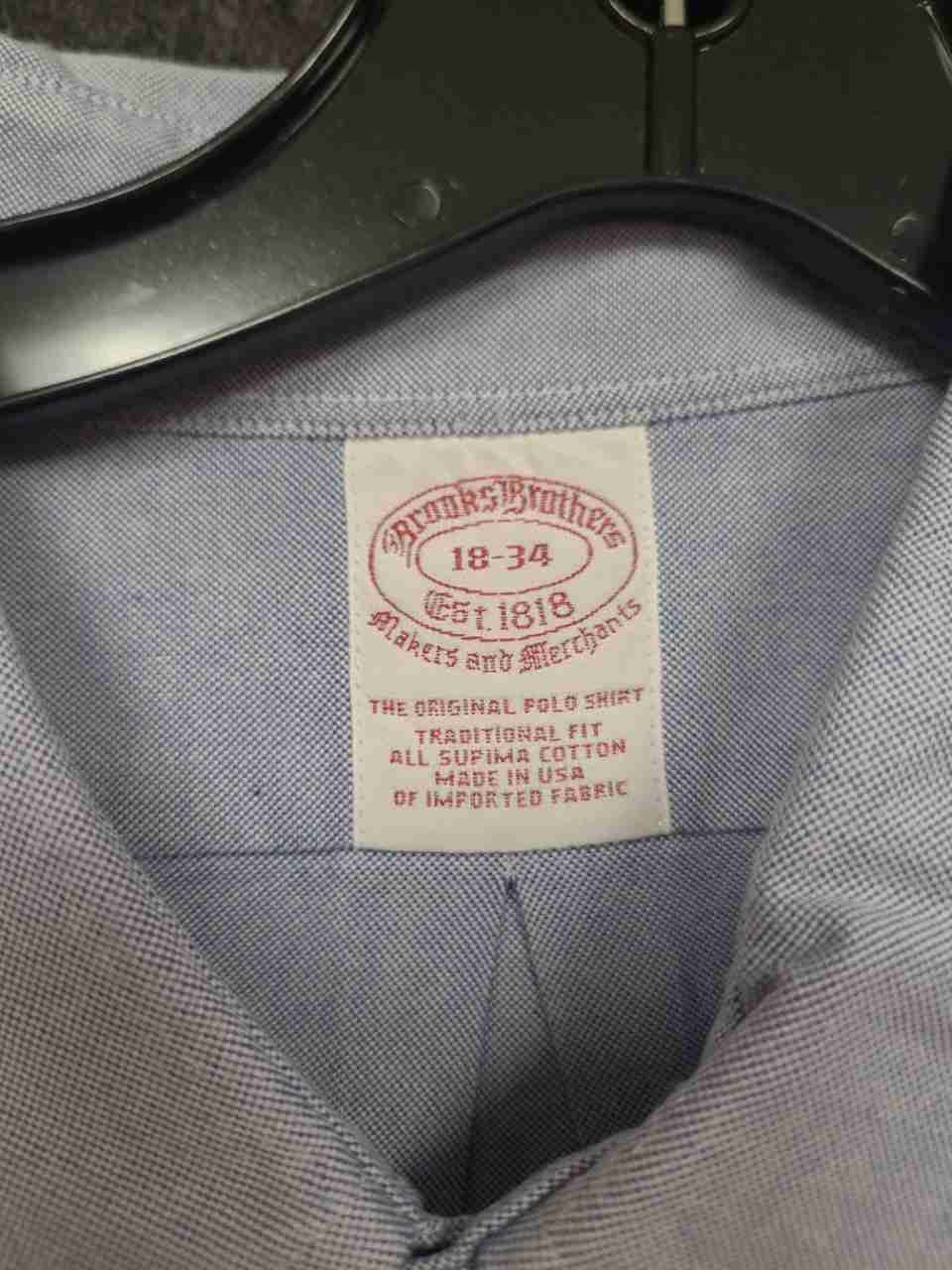 Brooks Brothers Men's Blue Supima Cotton Original Polo Shirt Trad Fit Sz 18-34
