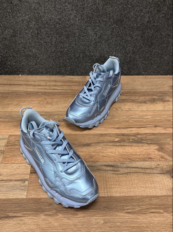 Reebok Classic Leather V2 Fluid Blue Metallic Sneakers Women's Size 7