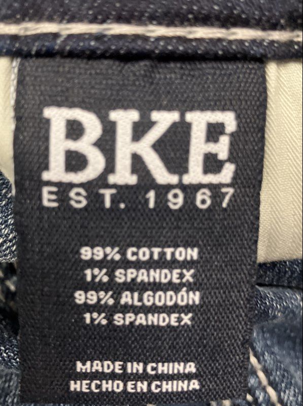 BKE Men's Aiden Straight Leg Blue Jeans Distressed Faded Whiskered Sz 32x32