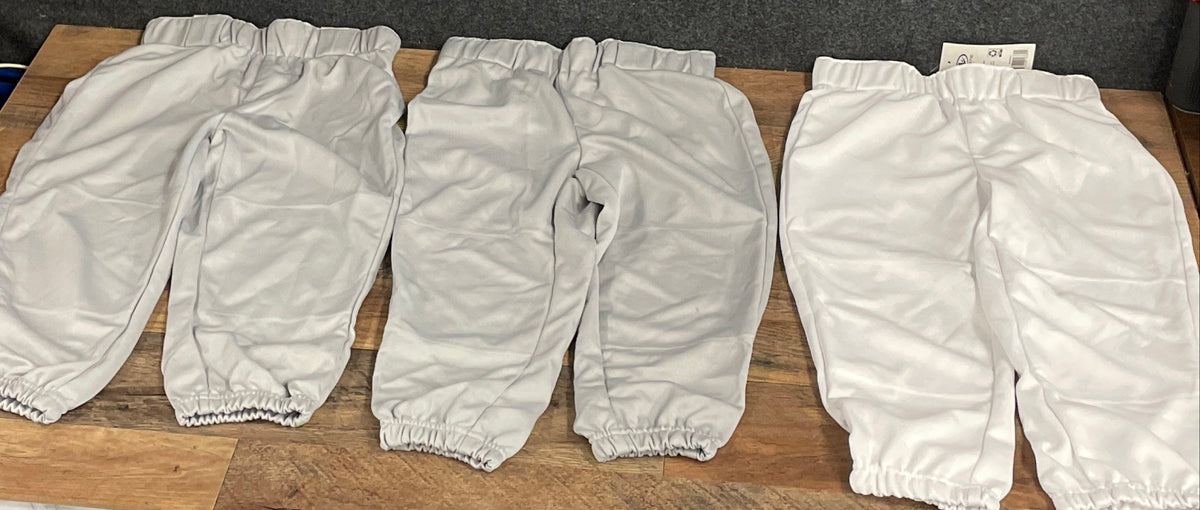 Athletic Works Youth Baseball Softball Pants Lot of 3 Gray White NWT Sz M