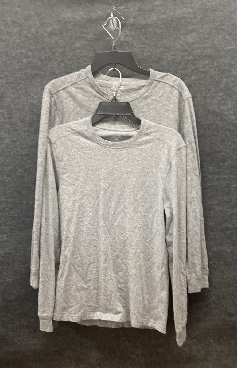 J.Crew Men's Long Sleeve T-Shirt Lot of 2 Heather Gray 100% Cotton Crewneck Sz S