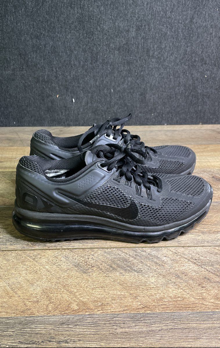 Nike Air Max 2013 Triple Black Youth Running Shoes Size 7Y