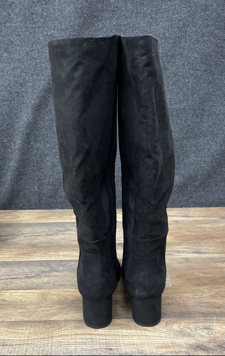 A New Day Tay Black Faux Suede Tall Dress Boots Women's Size 9.5