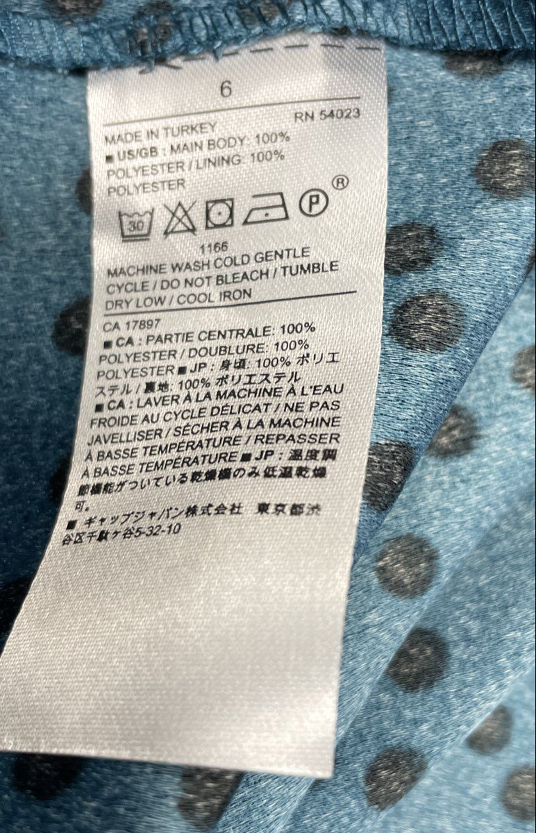 Banana Republic Women's Teal Polka Dot Long Sleeve Wrap Dress Size 6 NWT