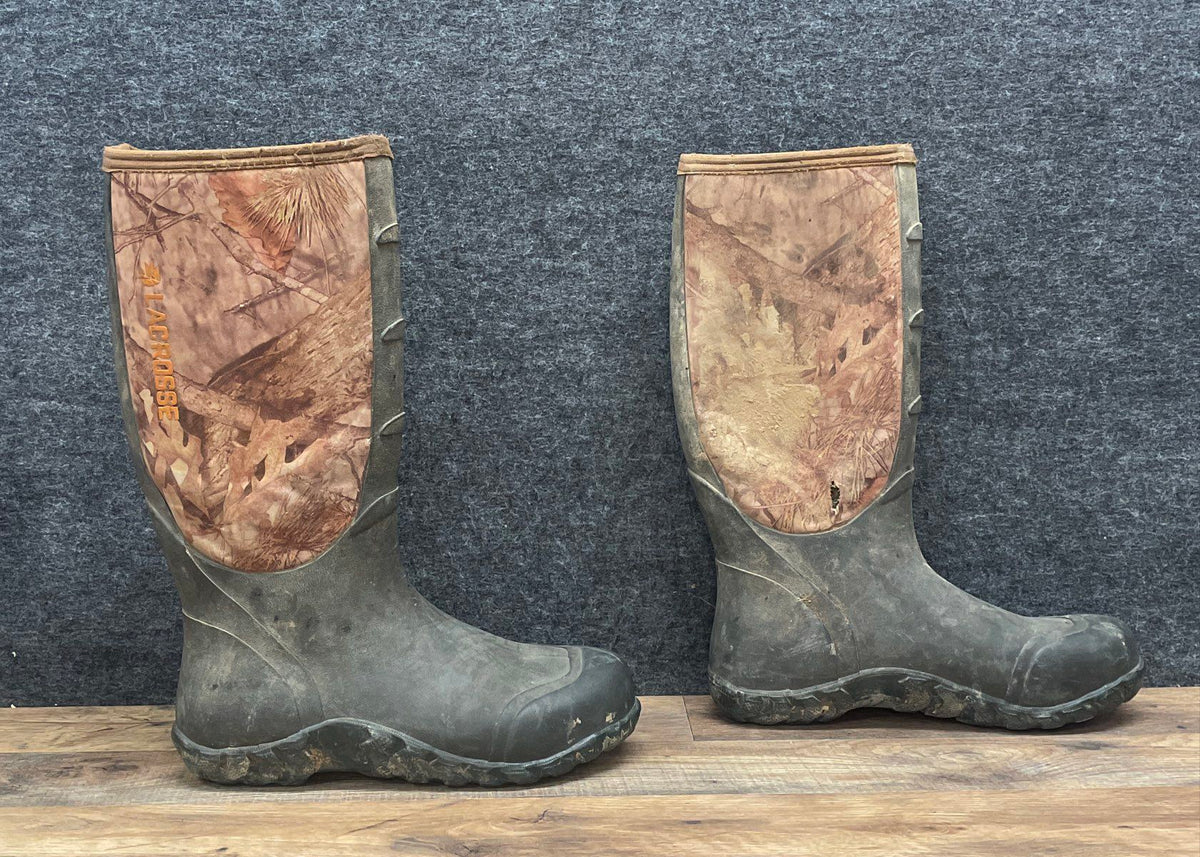 LaCrosse Alpha Lite 16" Mossy Oak Camo Rubber Neoprene Boots Size 10
