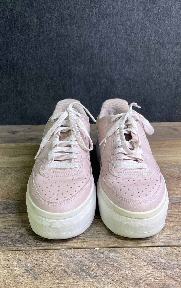 Nike Court Vision Alta Light Pink Leather Platform Sneakers Women's Size 8