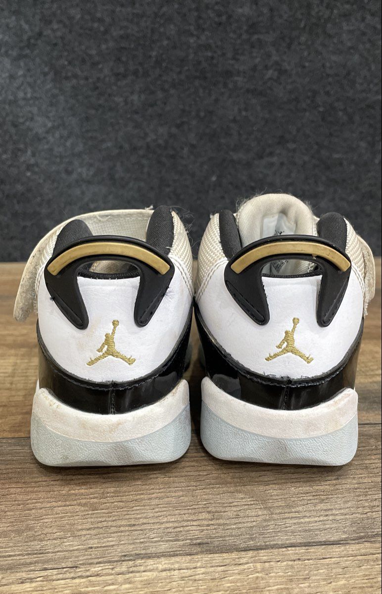 Jordan 6 Rings Toddler White Black Metallic Gold Sneakers Size 8C