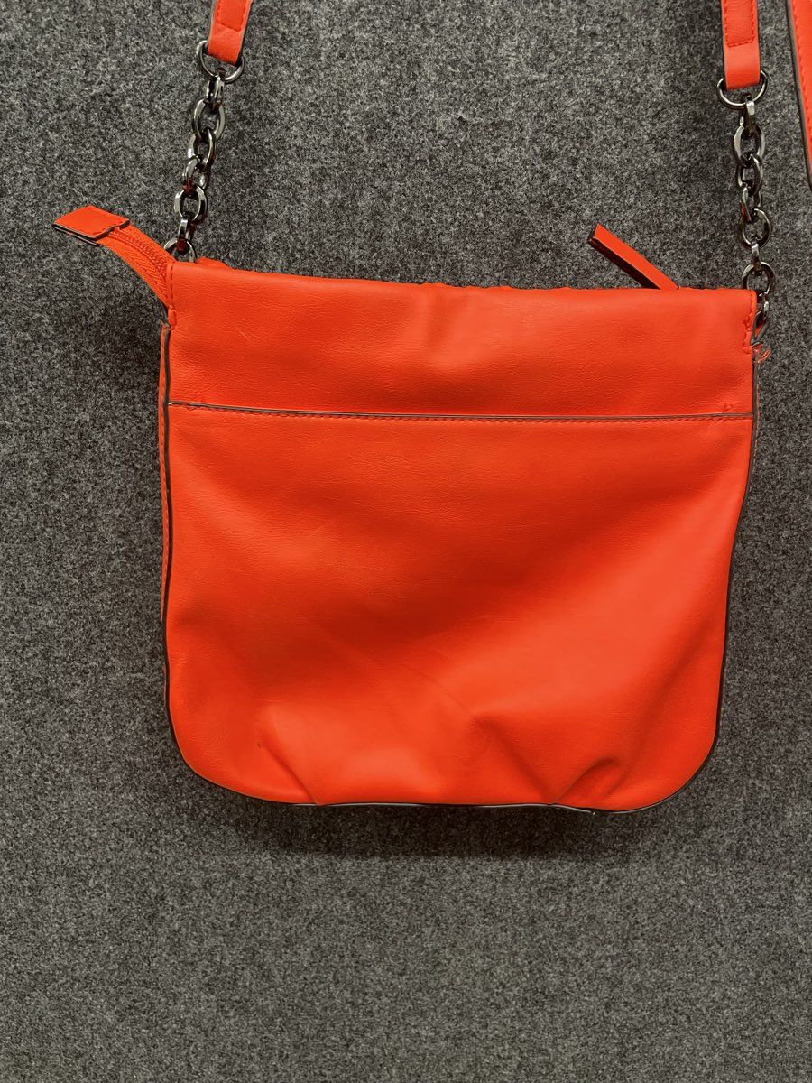 Simply Vera Wang Hibiscus Orange Remsen Ruched Faux Leather Crossbody Bag