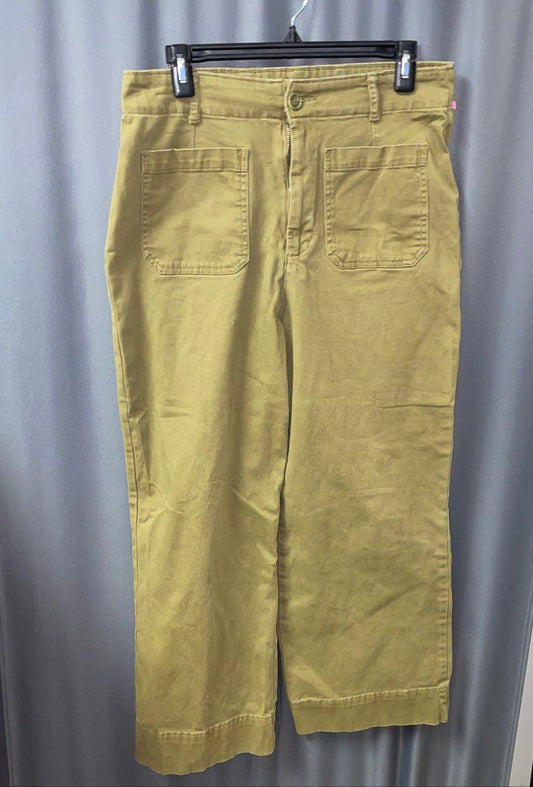 Bagatelle Women's Olive Green Wide Leg Cropped Chino Pants Patch Pocket Sz 12