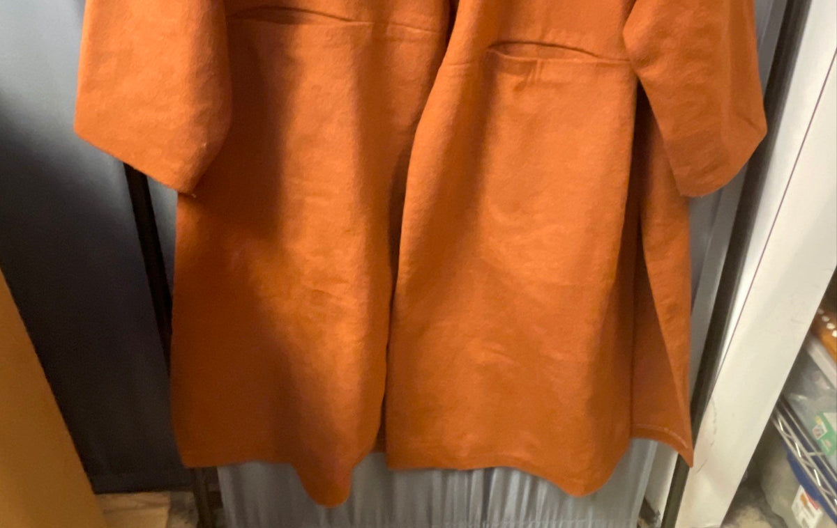 Lane Bryant Women's Rust Wool Blend Open Front Coat Oversized Sz 28