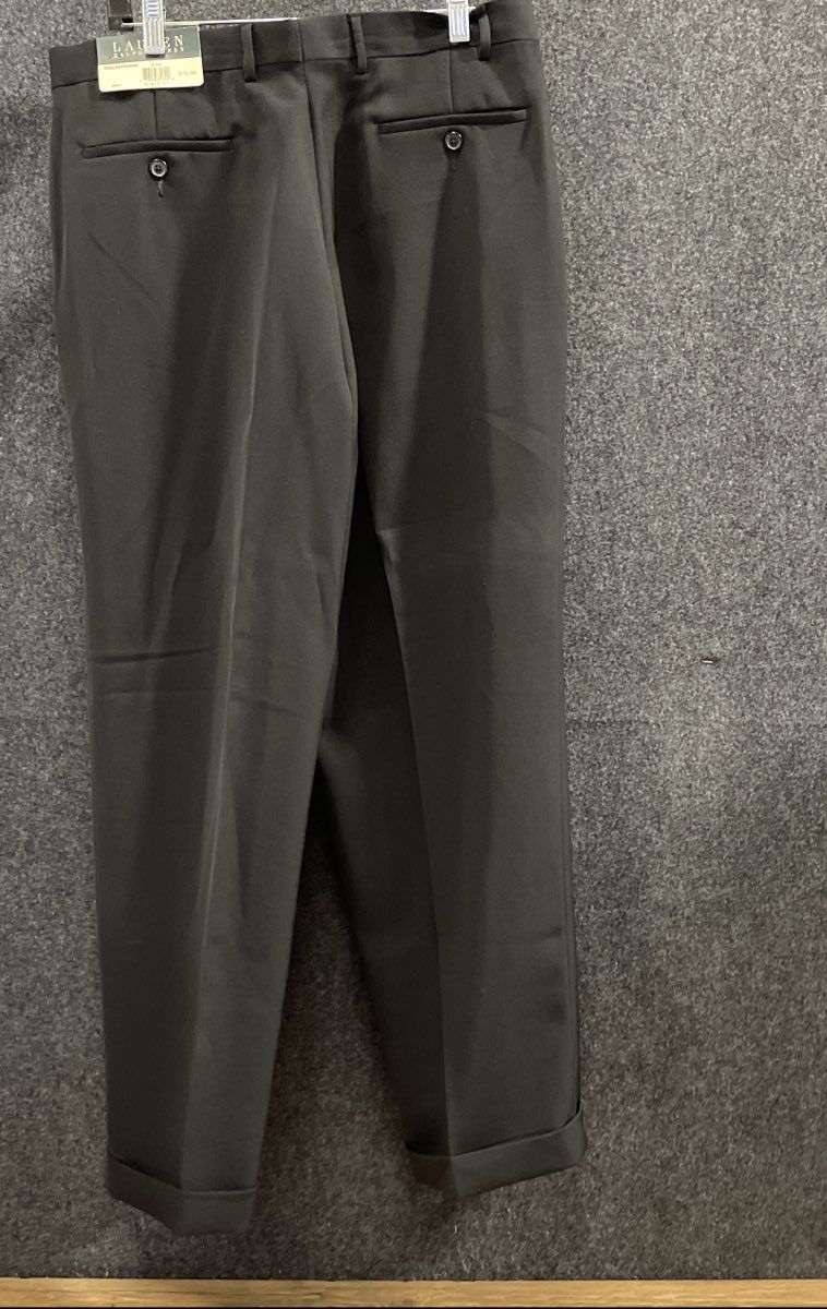 Lauren Ralph Lauren Men's Black Pleated Cuffed Dress Pants 36W x 30L NWT