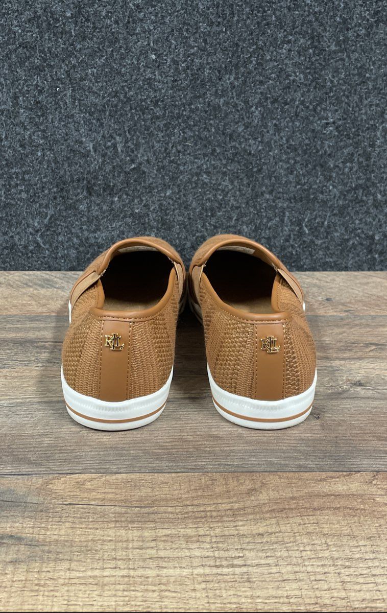 Lauren Ralph Lauren Jinny Tan Woven Slip On Sneakers Women's Size 9