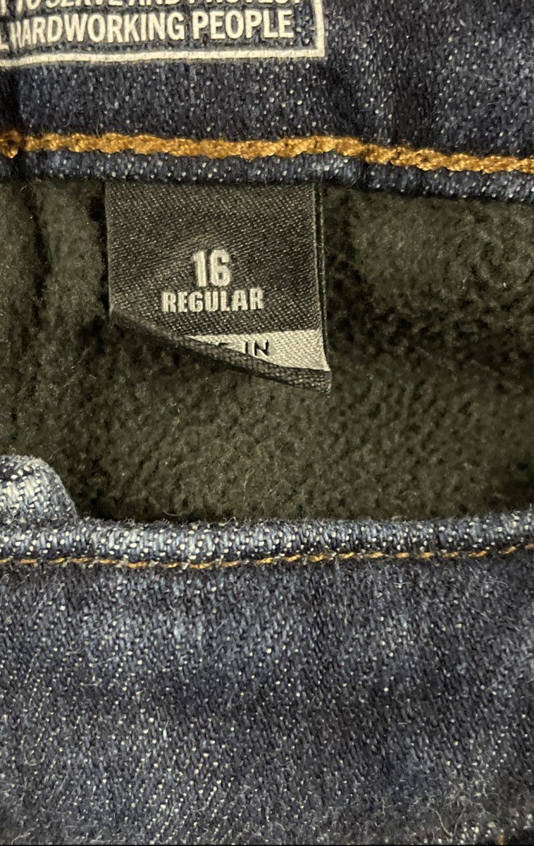 Carhartt Women's Dark Wash Blue Relaxed Fit Fleece Lined Jeans Size 16 Regular