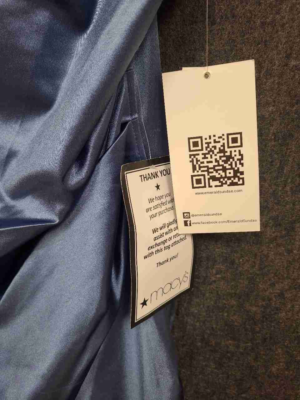 Emerald Sundae Women's Blue Cowl Neck Satin Ruched Mini Dress Sz S NWT