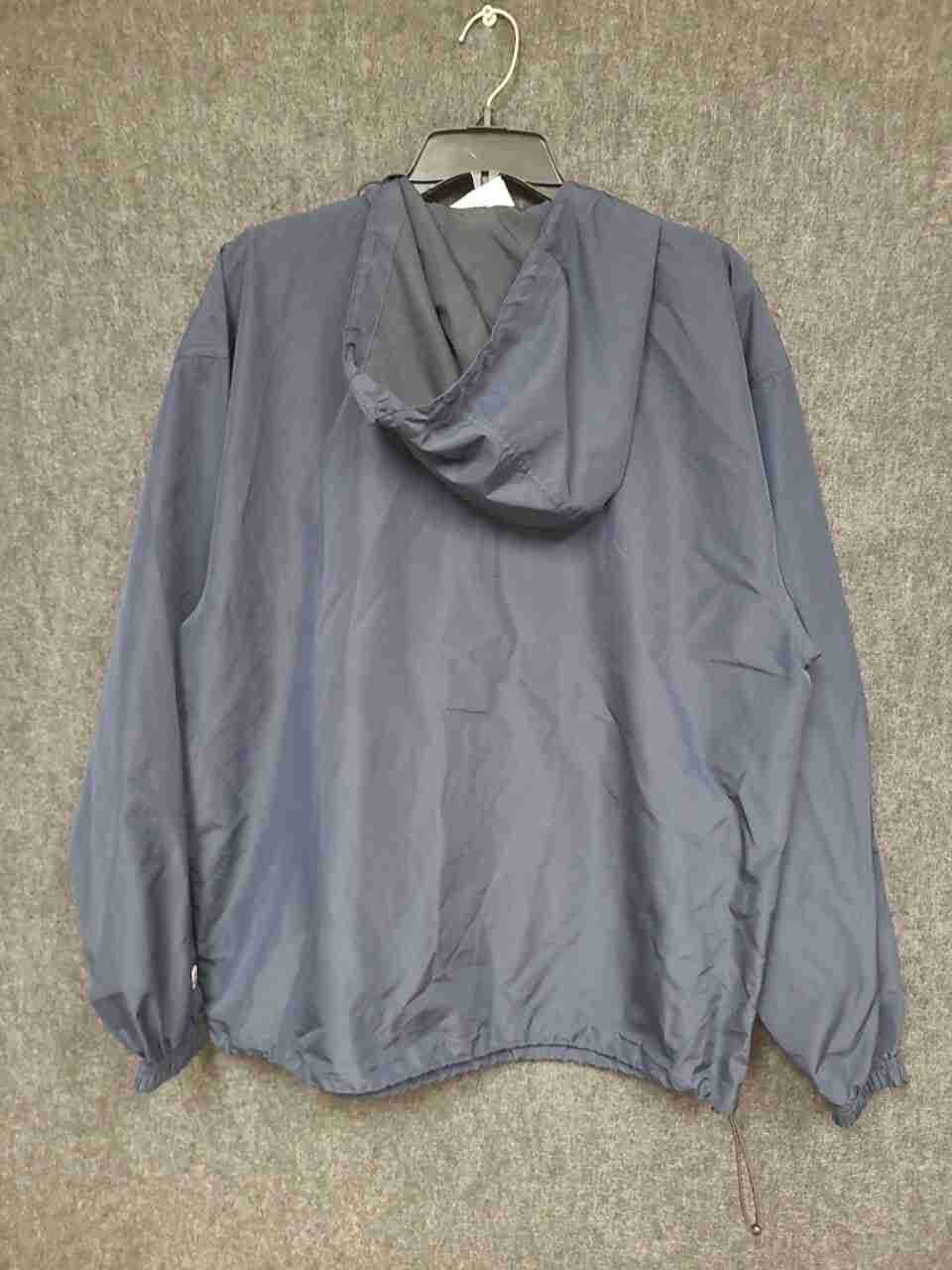 Champion Men's Navy Blue Anorak Quarter Zip Hooded Pullover Windbreaker Sz L