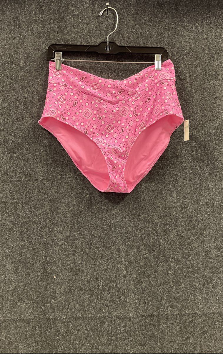 aerie Women's Pink Paisley Bandana Print High Waist Swim Bottoms XL NWT