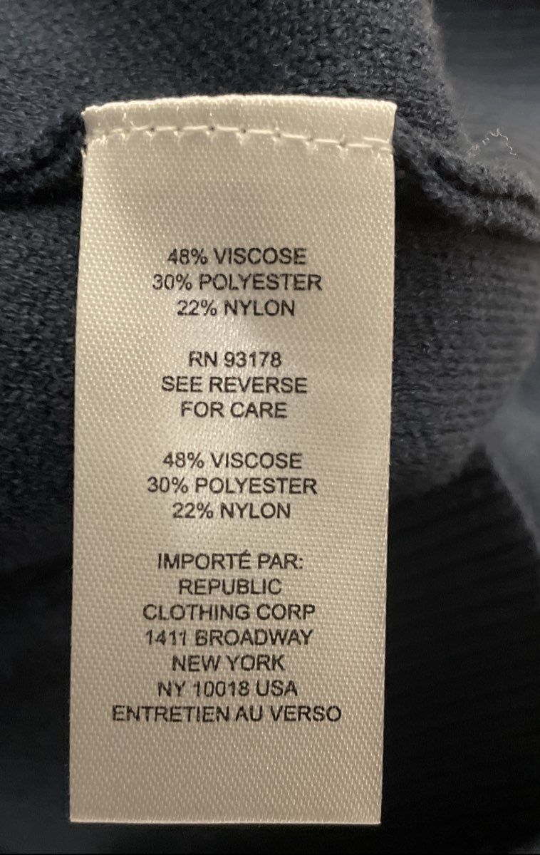 Tahari Men's Blue Ribbed Mock Neck Quarter-Zip Sweater Size Large
