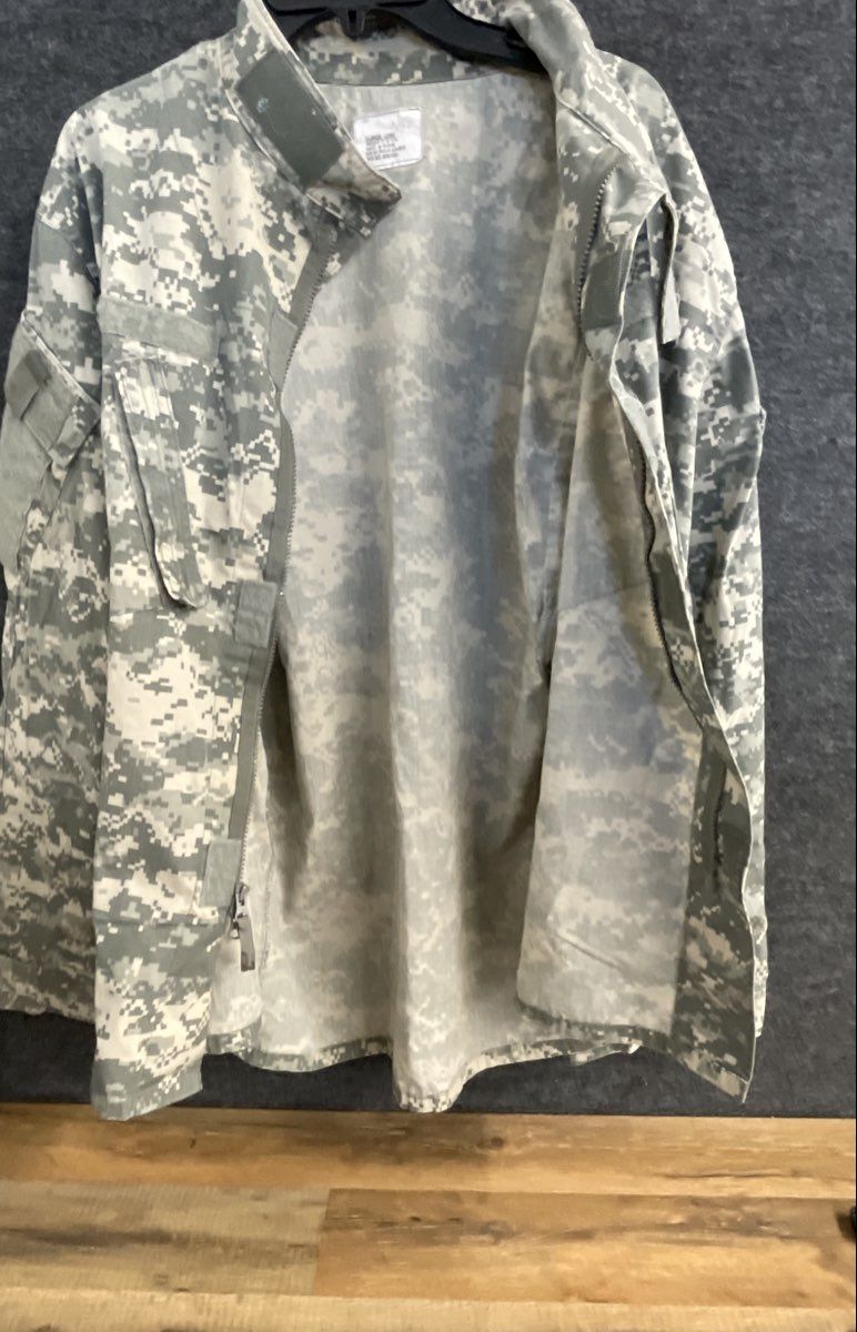 Vintage 00s US Army ACU Digital Camo Combat Uniform Coat Ripstop Sz XL Long