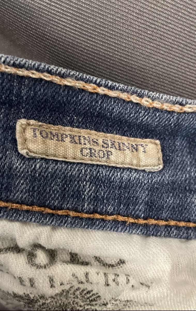 Polo Ralph Lauren Women's Tompkins Skinny Crop Jeans Blue Distressed Sz 26