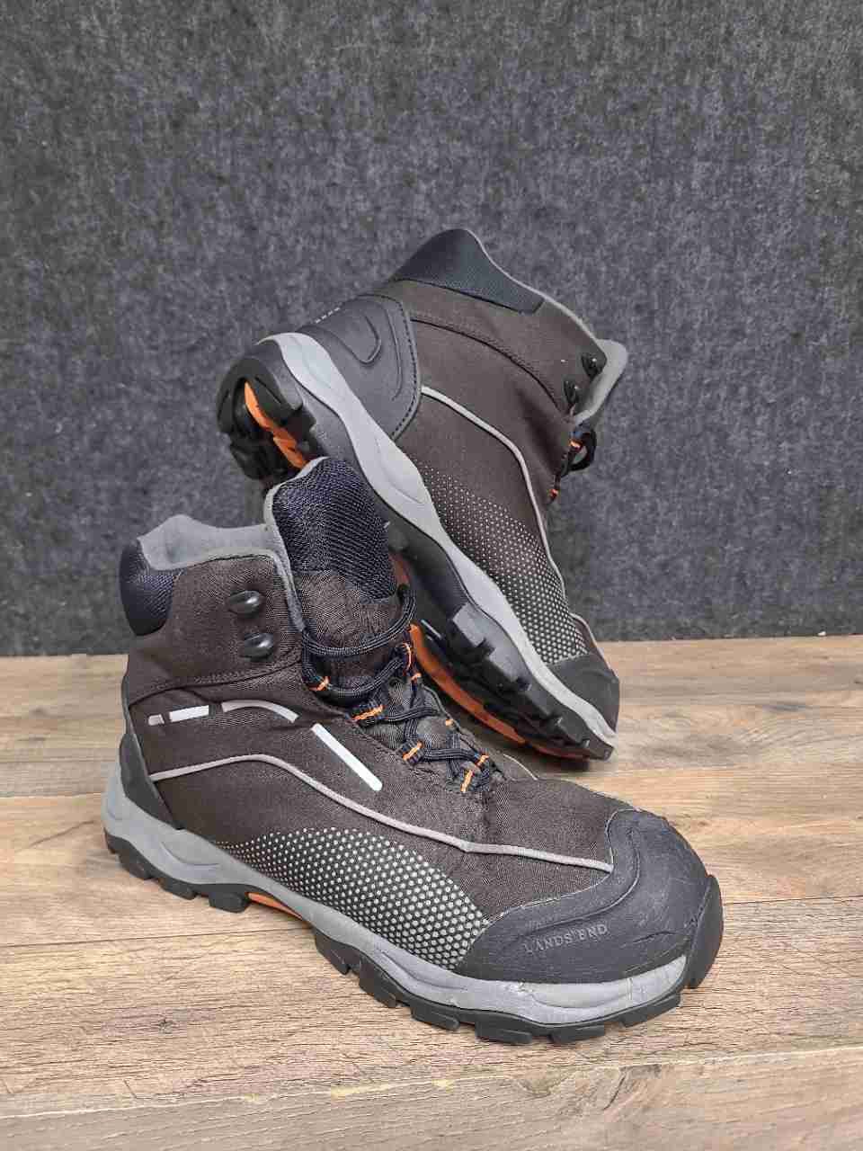 Lands' End Men's Brown Black Orange Hiking Boots Size 9 D